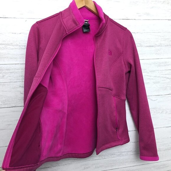 The North Face Women's Pink Fleece Jacket Zipper Front Pockets size Small - Picture 4 of 12